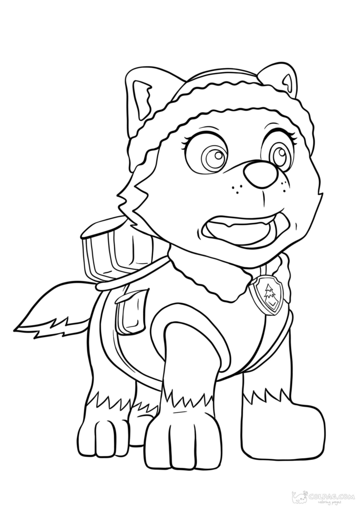 Everest from Paw Patrol Mighty Pups coloring page - Download, Print or  Color Online for Free
