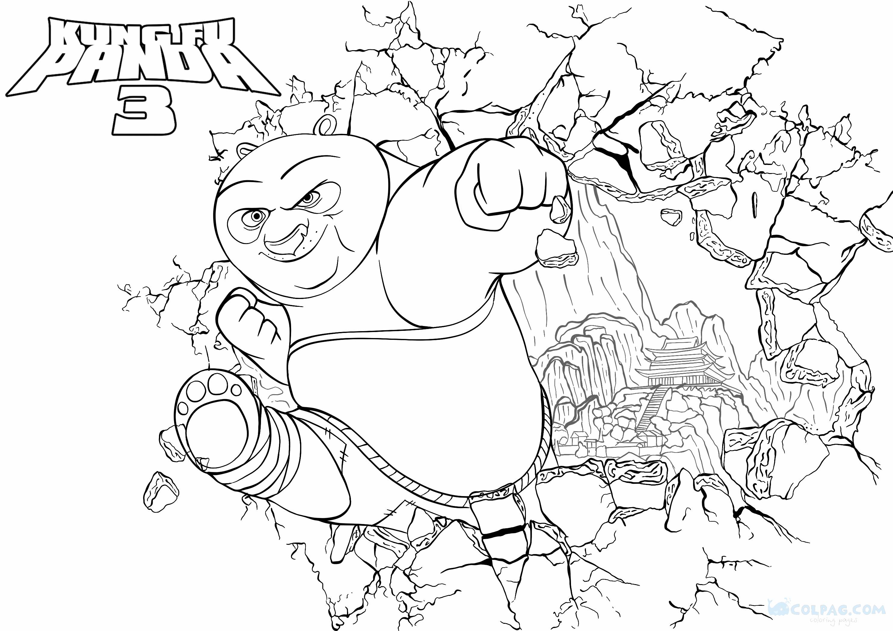 Desenhos de Kung Fu Panda 3 para colorir