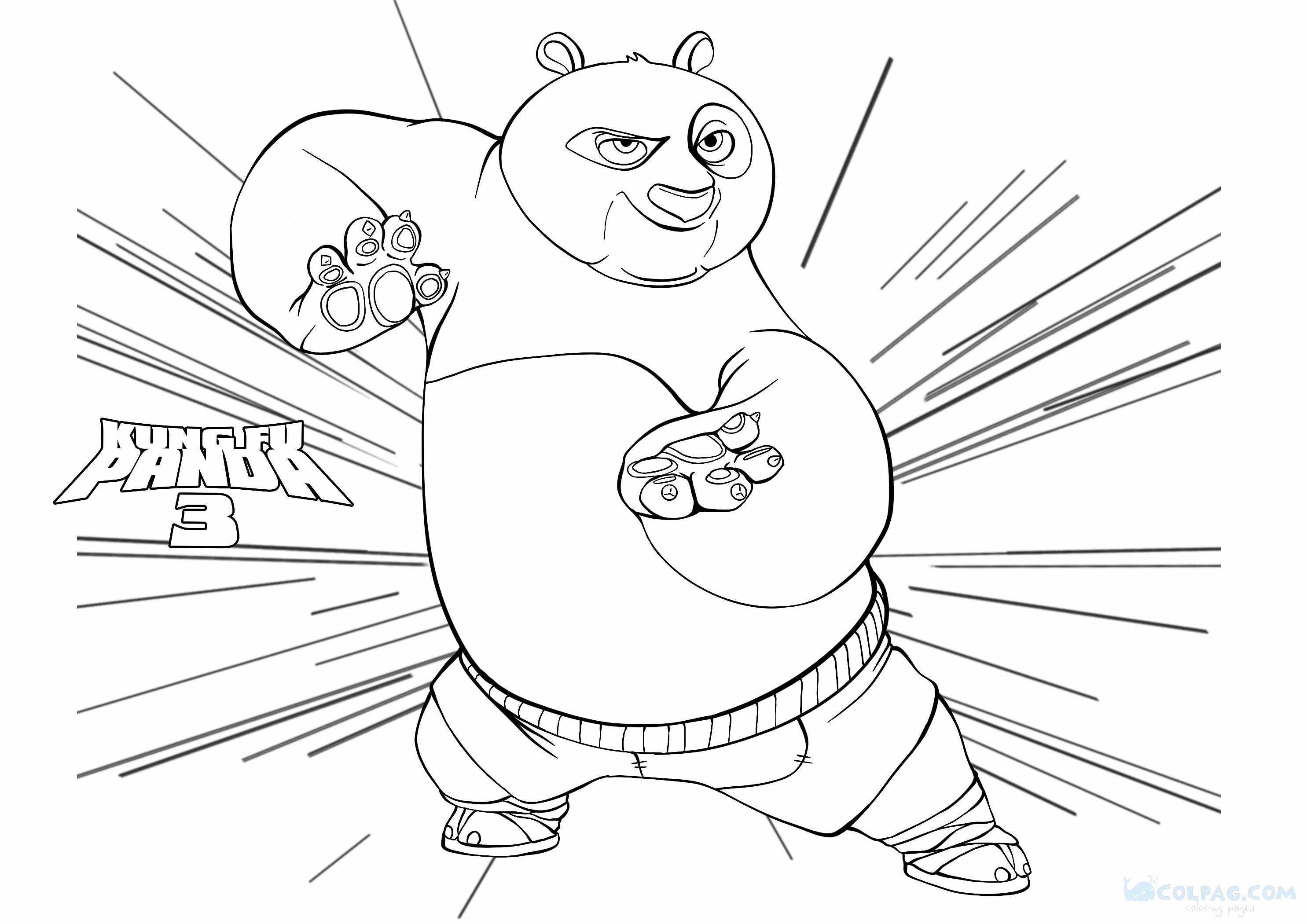 Desenhos de Kung Fu Panda 3 para colorir