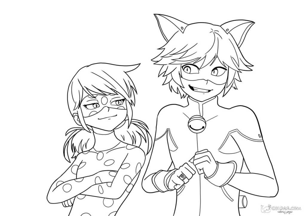 Desenhos de Ladybug & Cat Noir para colorir e imprimir