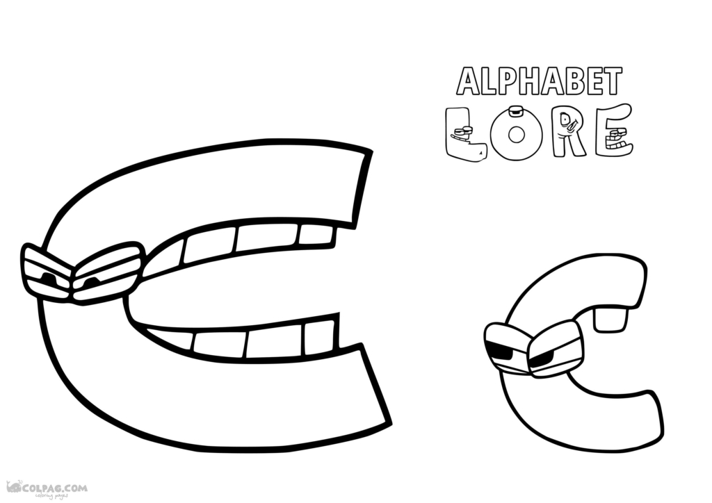 Alphabet lore coloring page , alphabet lore outline png file