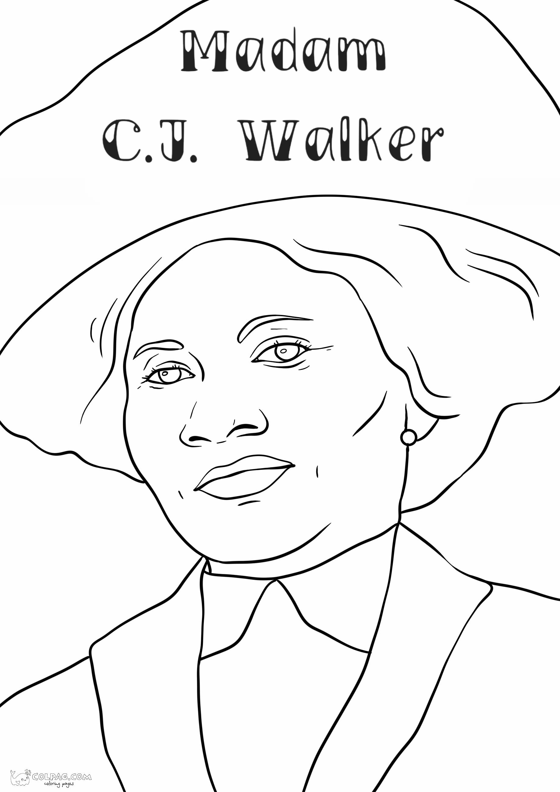Madam C.J. Walker Coloring Pages