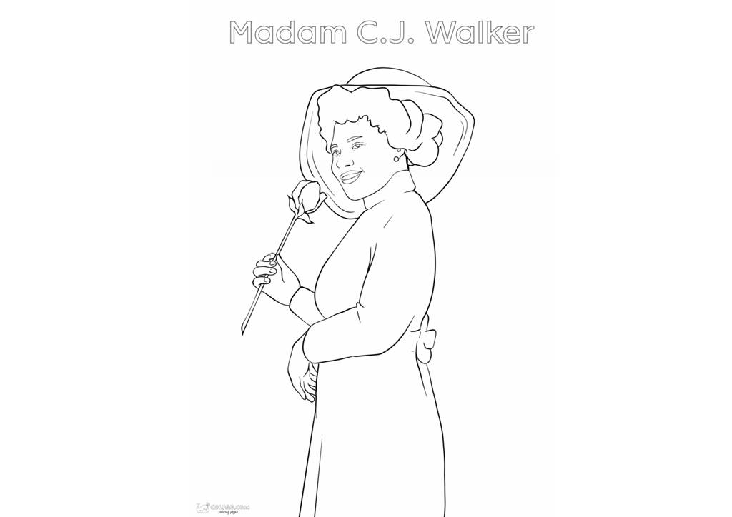 Madam C.J. Walker Coloring Pages
