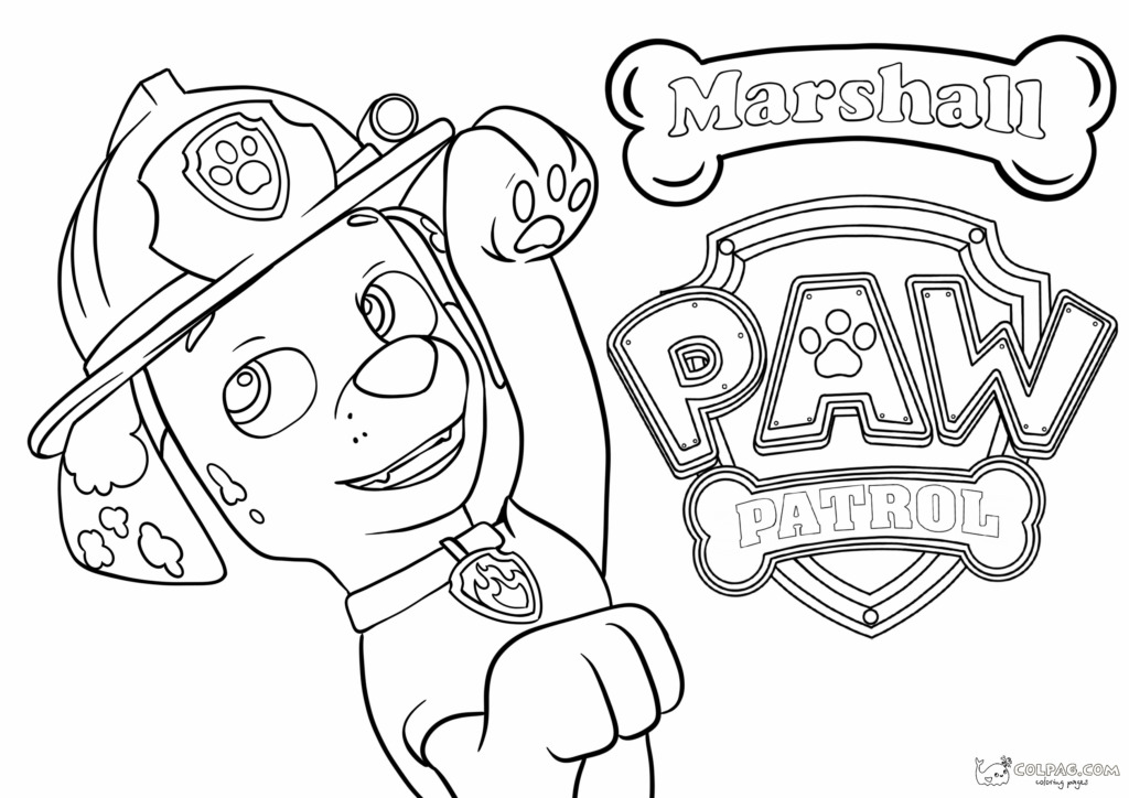 Coloring Pages of Marshall from Paw Patrol