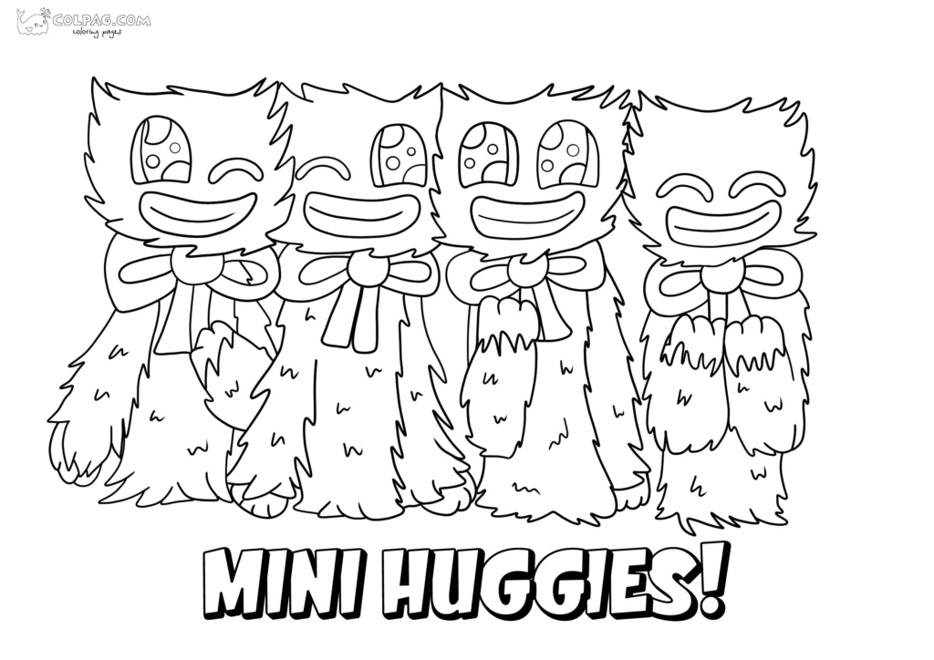 Mini Huggies Coloring Pages (Poppy Playtime)