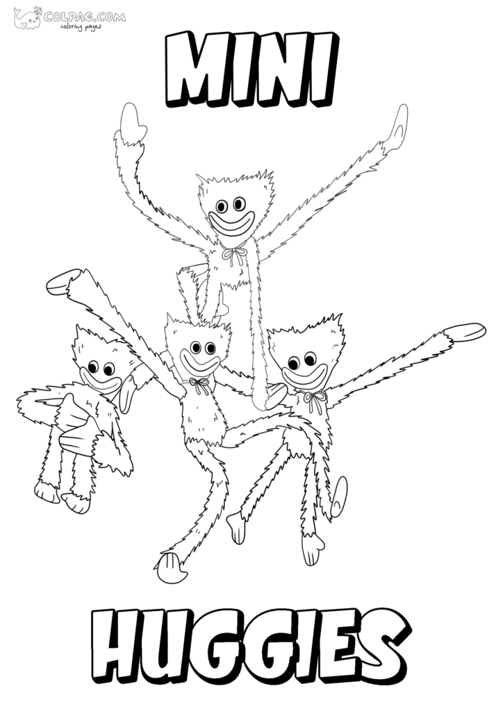 Mini Huggies Coloring Pages (Poppy Playtime)
