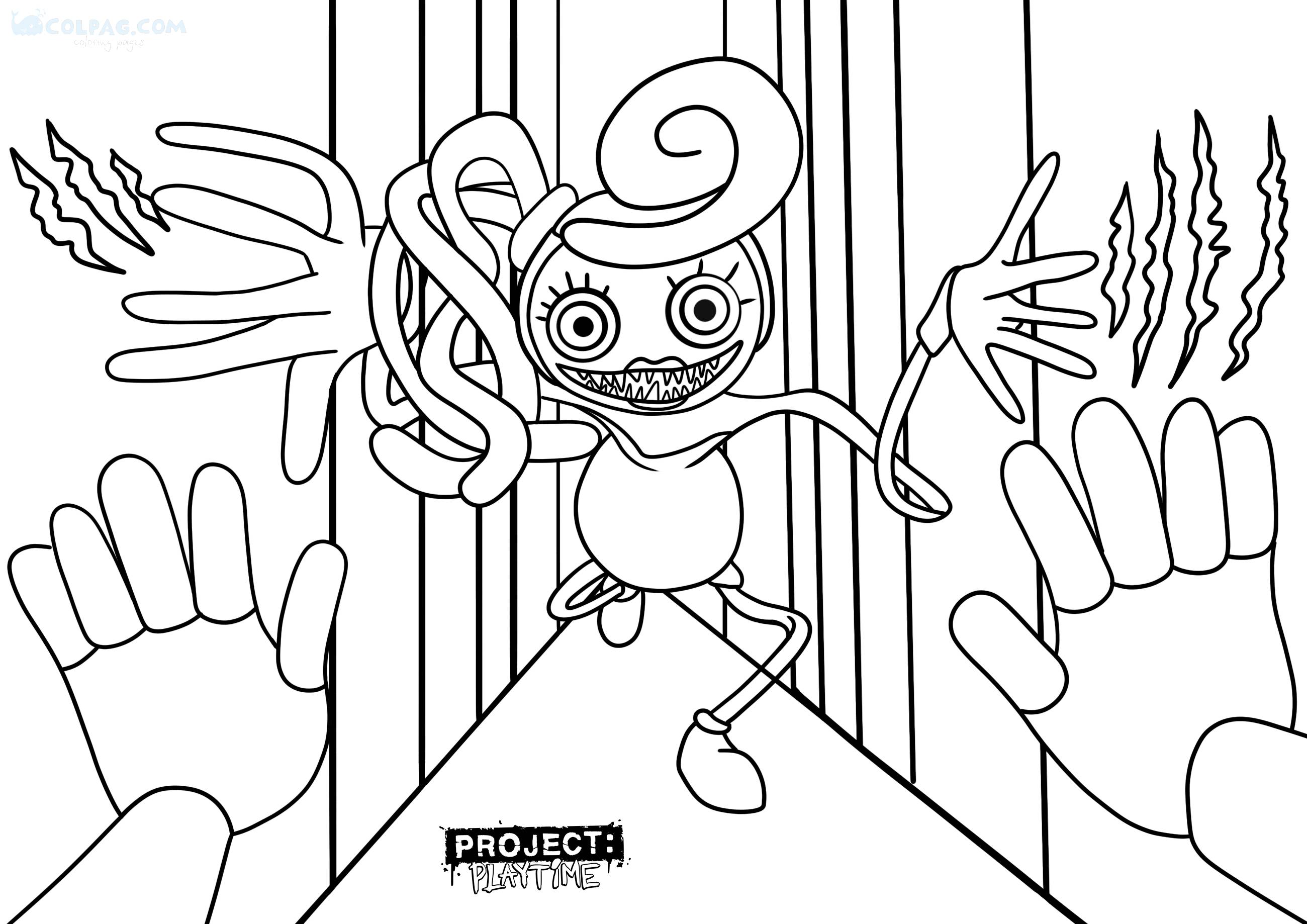 Desenhos de Mommy Long Legs de Poppy Playtime para Colorir e Imprimir 