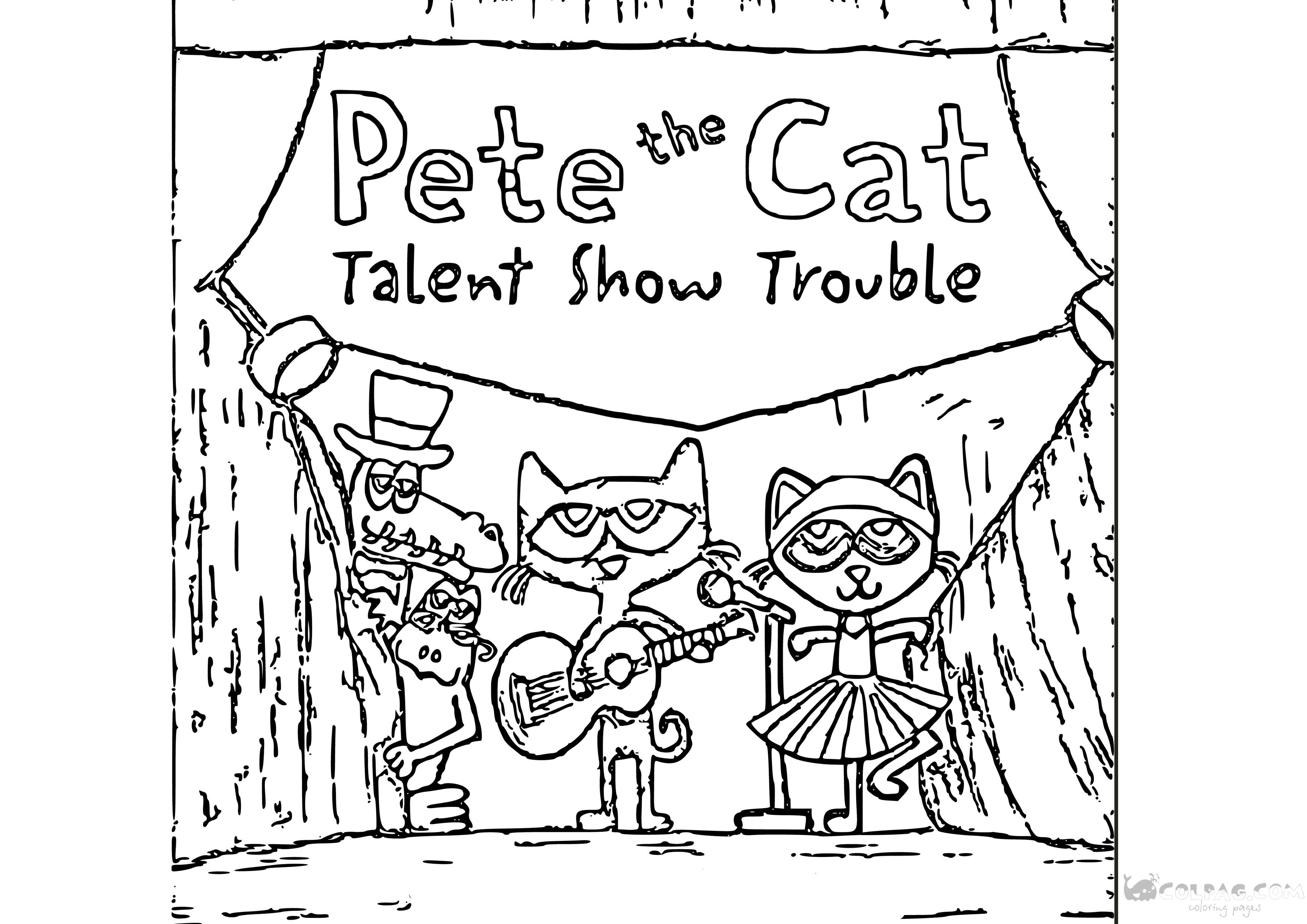 Pete o gato desenhos para colorir e imprimir