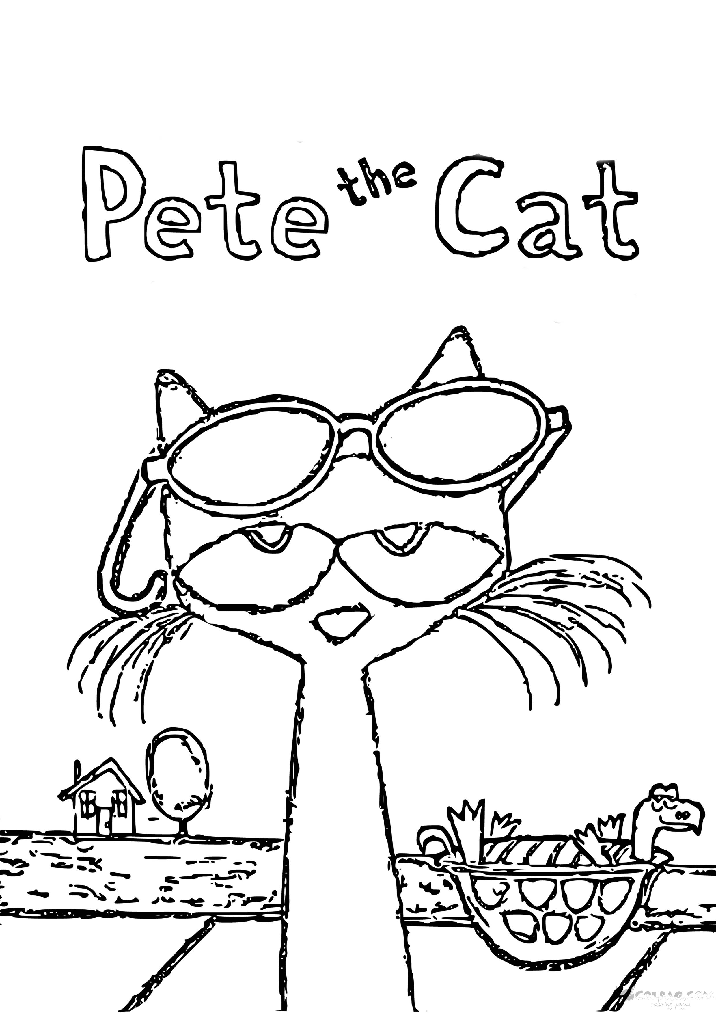 Pete o gato desenhos para colorir e imprimir