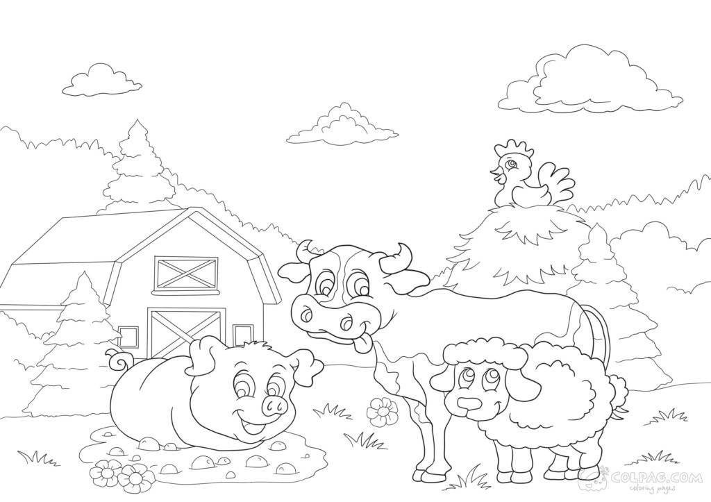 Раскраски фермерских животных