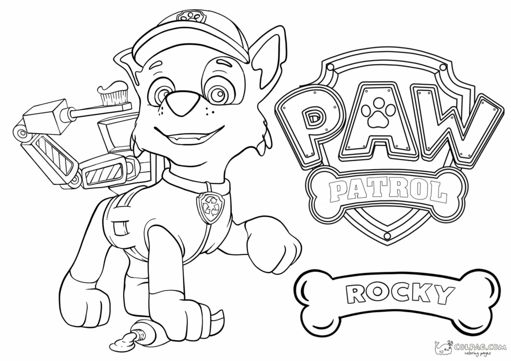 Disegni da colorare di Rocky dei Paw Patrol