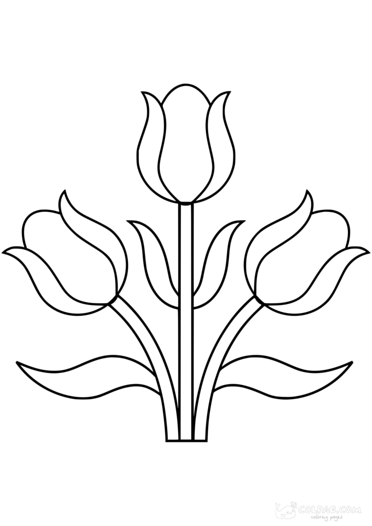 Tulips Printable Coloring Pages For Free