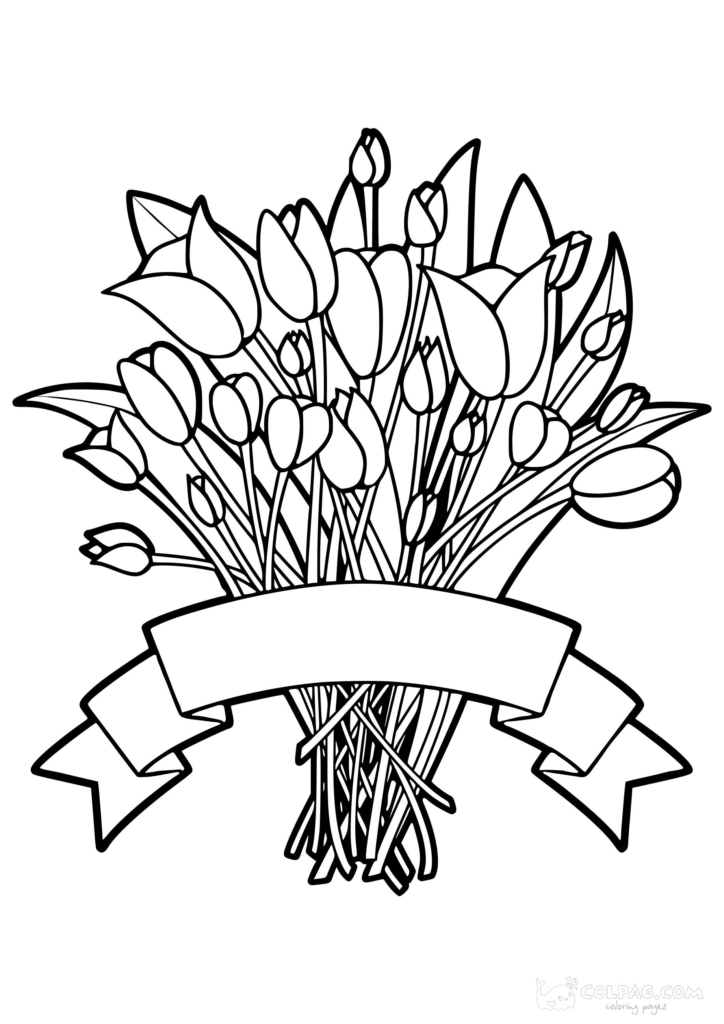 Tulips Printable Coloring Pages For Free