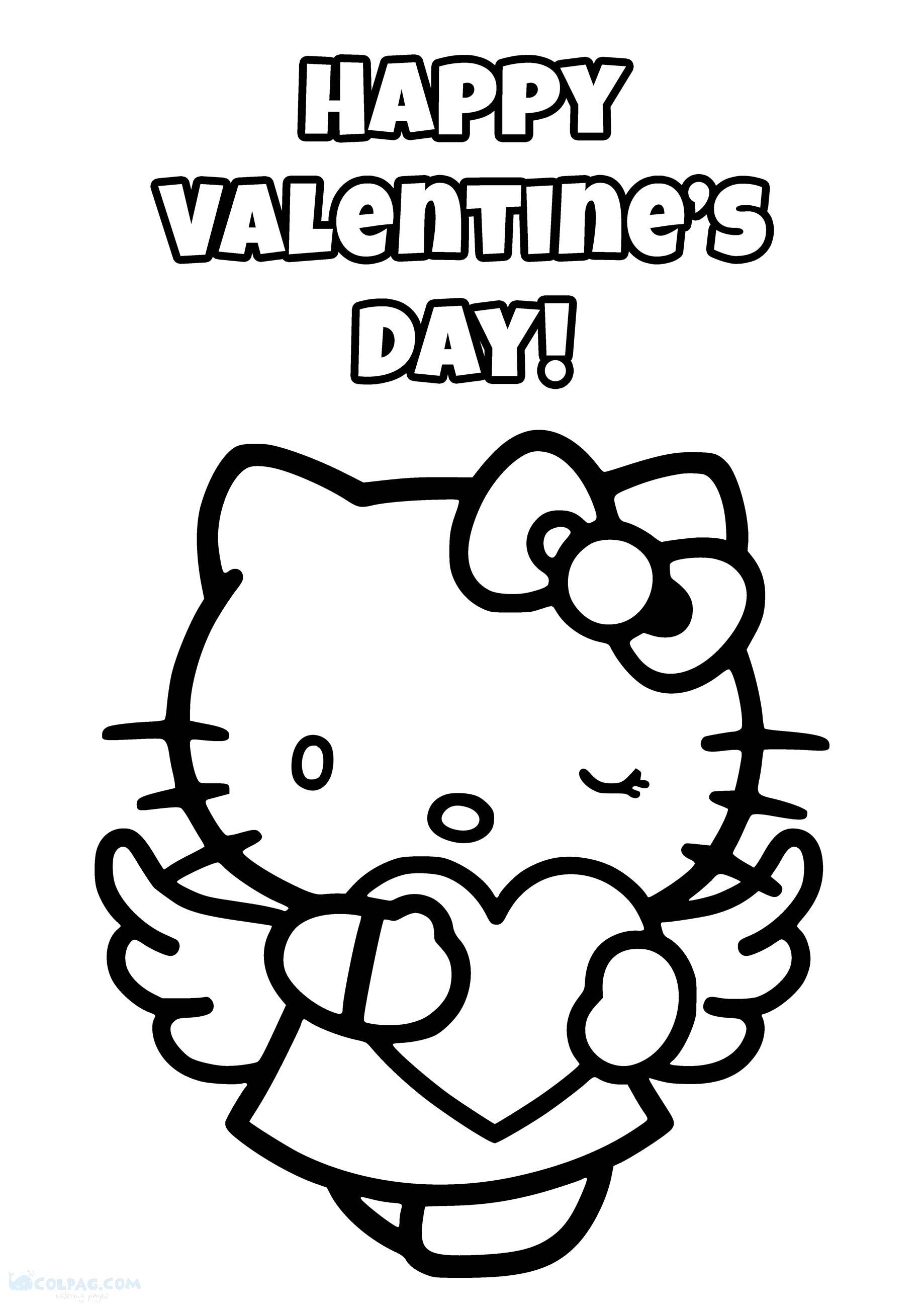 Hello Kitty Valentines Coloring Pages