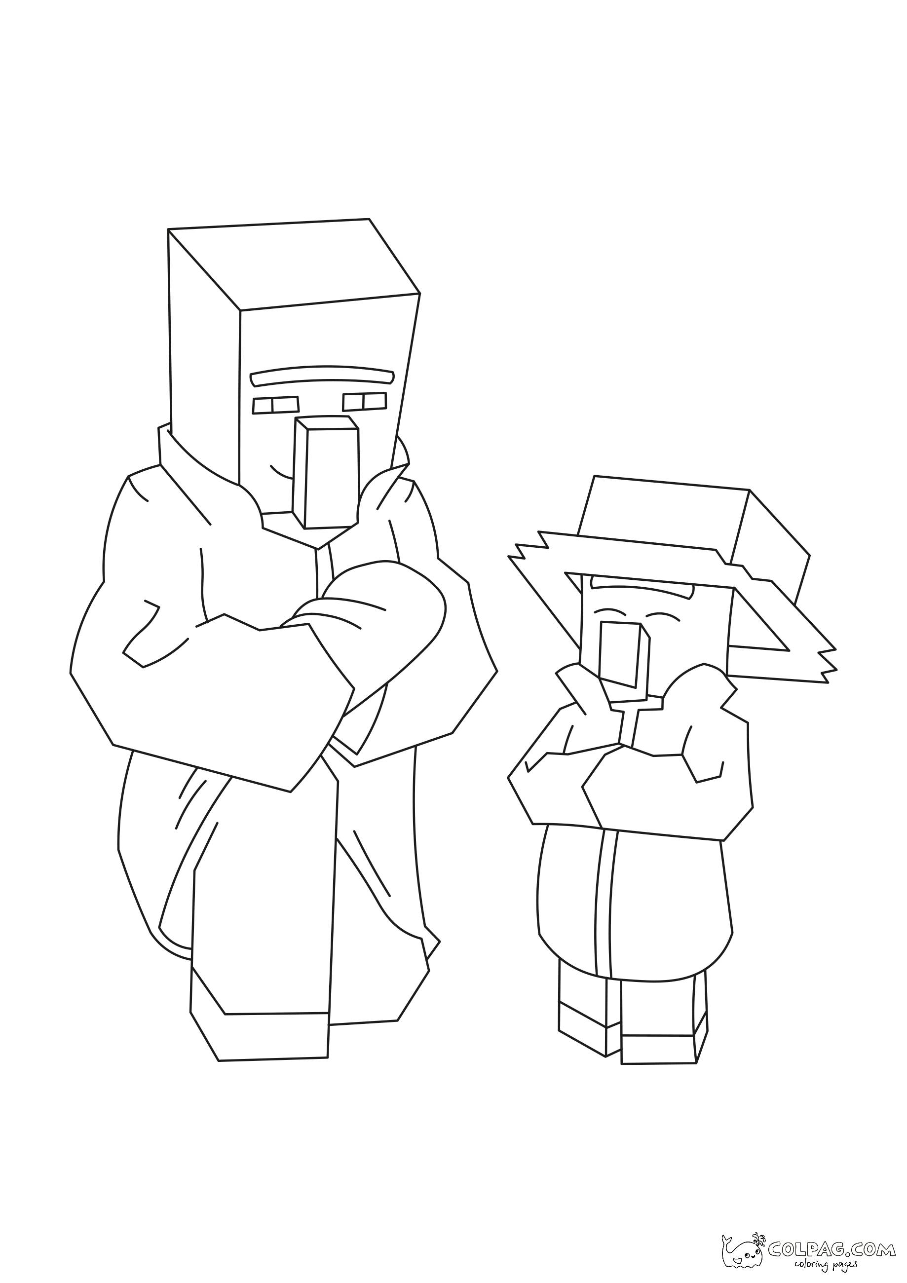 villagers-minecraft-coloring-page-colpag