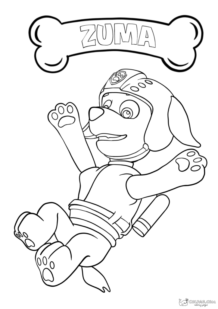 Coloring Pages of Zuma from Paw Patrol