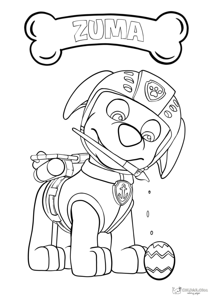 Coloring Pages of Zuma from Paw Patrol